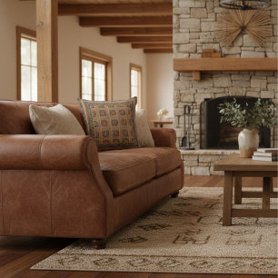 Cojín Decorativo Moderno elegante geométrico floral abstracto marró