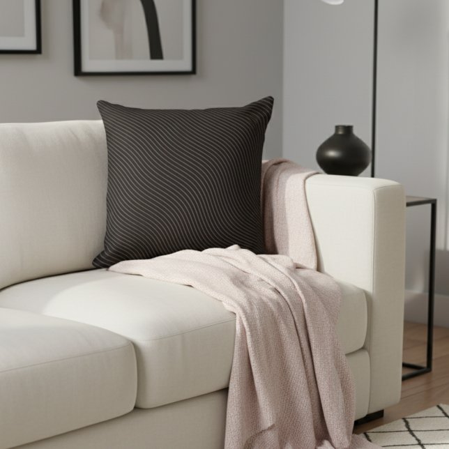 Cojín Decorativo Moderno elegante rayado negro (Subido por el creador)