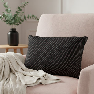 Cojín Decorativo Moderno elegante rayado negro