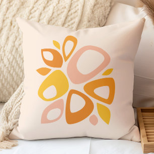 Cojín Decorativo Moderno Estilo Caléndula Melocotón Amarillo Abstra