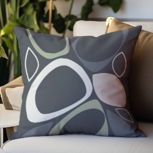 Cojín Decorativo Moderno Estilo Gris Verde Salvia Abstracto Patrón