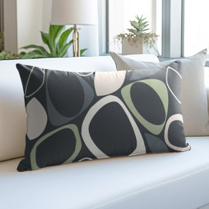 Cojín Decorativo Moderno Estilo Gris Verde Salvia Abstracto Patrón