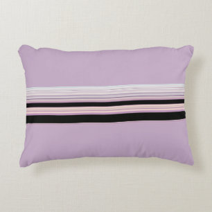 Cojín Decorativo Moderno Estiloso Toque de Rayas Lavanda