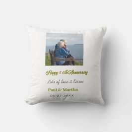 Cojín Decorativo Moderno feliz 50 aniversario agregar nombre fecha 