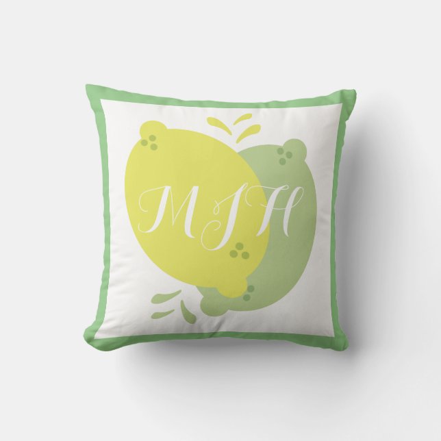 Cojín Decorativo Moderno Lemon Bunch Turquoise (Anverso)