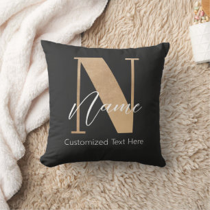 Cojín Decorativo Moderno Monogramado inicial N & Nombre personaliza