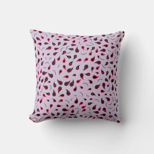 Cojín decorativo moderno Paisley Red & Lilac