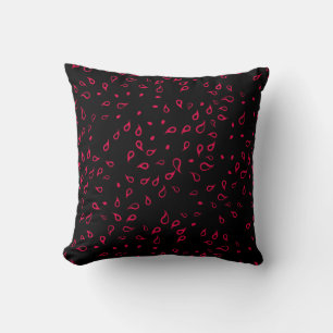 Cojín decorativo moderno Paisley rojo y negro