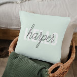 Cojín Decorativo Moderno Pastel Mint Hello Y You Name<br><div class="desc">Moderno Pastel Mint Hello Y You Name</div>