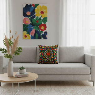 Cojín Decorativo Moderno patrón geométrico elegante y colorido