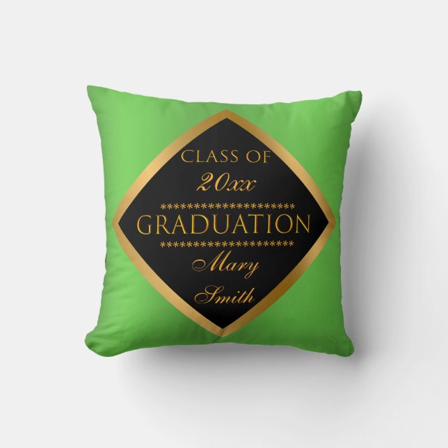 Cojín Decorativo Moderno Personalizar simple Gold Green (Anverso)