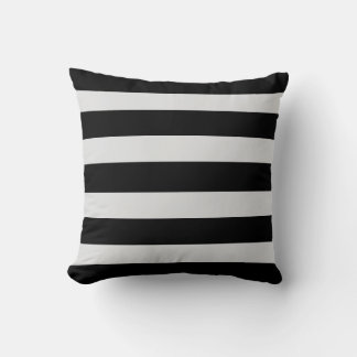 Cojín Decorativo Moderno rayado negro y gris 