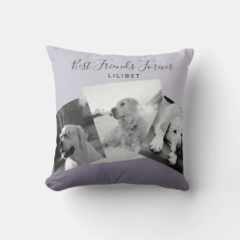 Cojín Decorativo Moderno regalo de COLLAGE DE FOTOS BFF morado pers