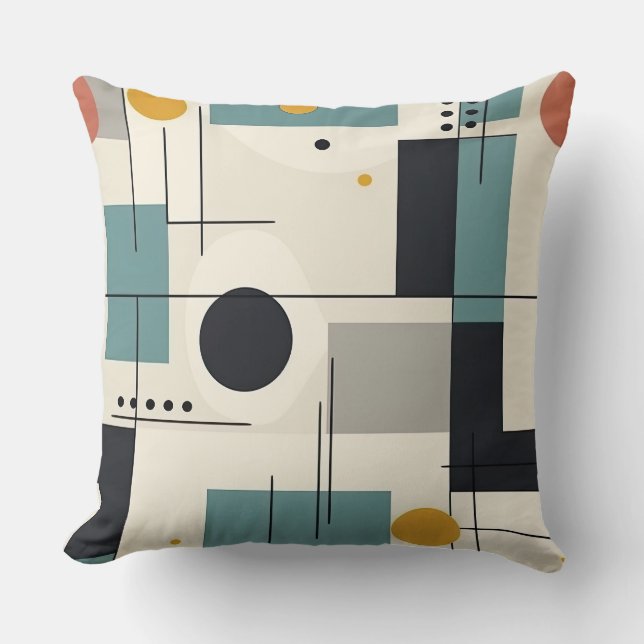 Cojín Decorativo Moderno retro de mediados de siglo (Anverso)