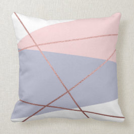 Cojín Decorativo Moderno Rosa Oro Abstracto Pillow, Rosa y Púrpura