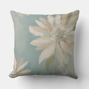 Cojín Decorativo Moderno Rústico Floral Beige Crema Azul Turquesa