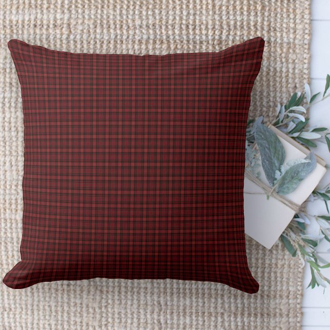 Cojín Decorativo Moderno Sillón De Platos Rojos Y De Plata Negra (Modern farmhouse throw pillow red and black window pane plaid couch pillow )