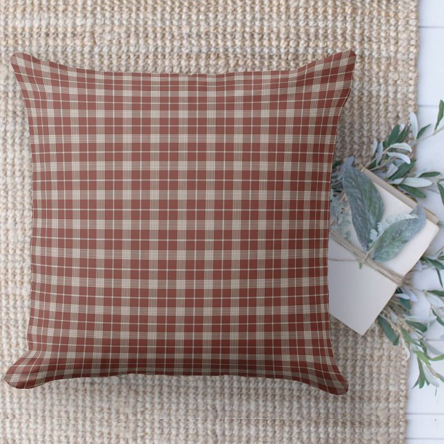 Cojín Decorativo Moderno Sillón Rojo Y Blanco De Granja (Modern farmhouse throw pillow red and white window pane plaid couch pillow )