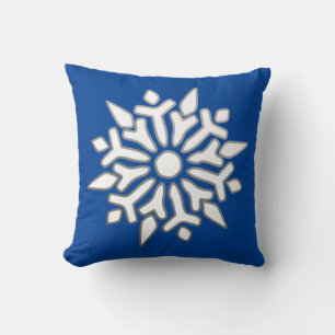 Cojín Decorativo Moderno Snowflake en azul