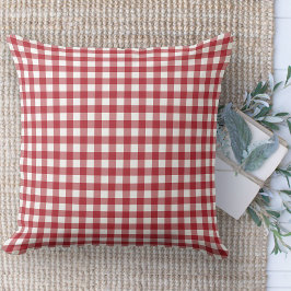 Cojín Decorativo Moderno sofá de Gingham rojo y blanco