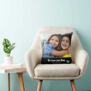 Cojín Decorativo Moderno Te amamos foto de mamá Personalizada