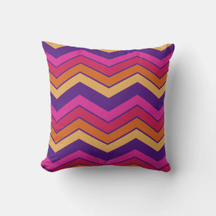 Cojín Decorativo Moderno y colorido Zigzag Chevron Pattern Girly
