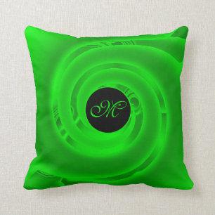 Cojín Decorativo Moderno y de lujo Neon Green Abstract Rosa floral