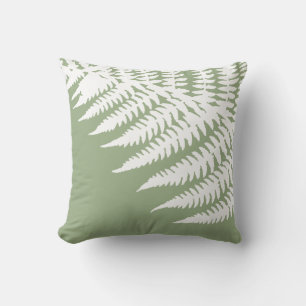 Cojín Decorativo Moderno y elegante Fern blanco Sage Green