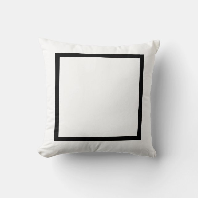 Cojín Decorativo Moderno y elegante MONOGRAM sólido negro (Anverso)