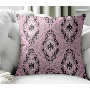 Cojín Decorativo Moderno y elegante patrón Damask Light Pink