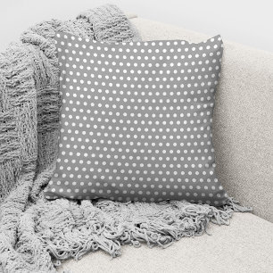 Cojín Decorativo Moderno y elegante patrón de puntos de polka gris