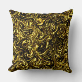 Cojín Decorativo moderno y hermoso patrón dorado curvando arte de l