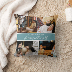 Cojín Decorativo Moderno y simple Bestfriend 4 Photo Trendy Simple