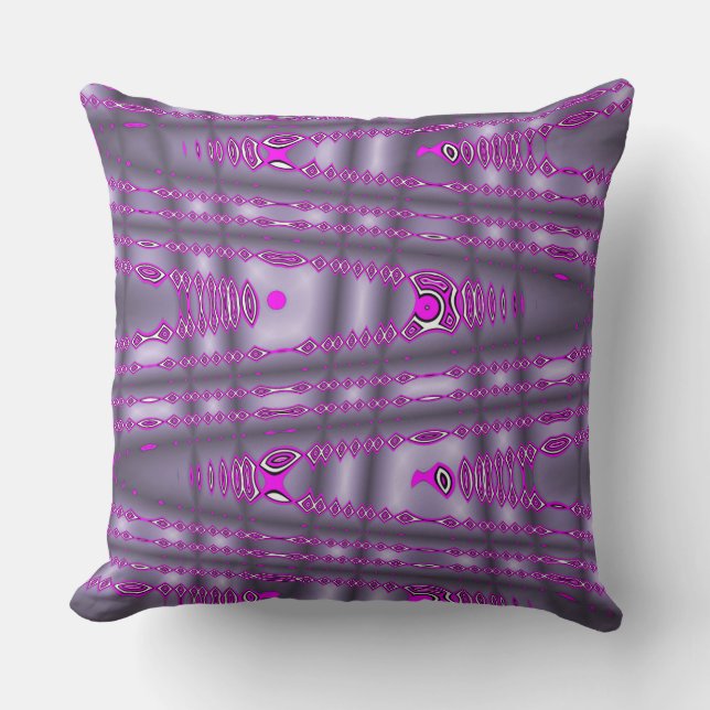 Cojín decorativo moderno Zig Zag Purple Pink calie (Anverso)