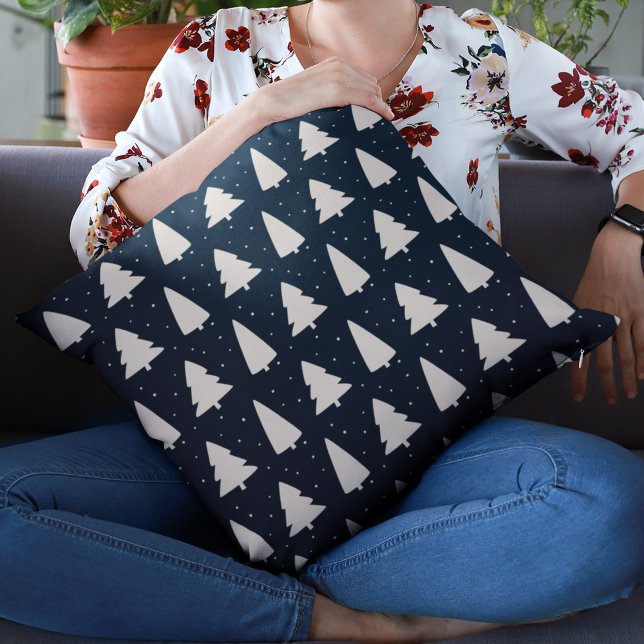 Cojín Decorativo Modernos árboles de Navidad blancos clásicos vacac (Subido por el creador)