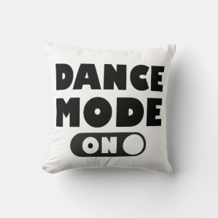 Cojín Decorativo Modo Baile Activado Cita Negro Blanco