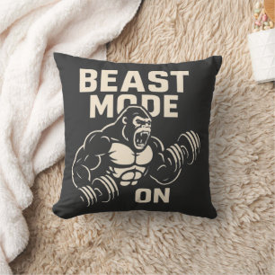 Cojín Decorativo Modo Bestia Activado Motivación Gorila Gym
