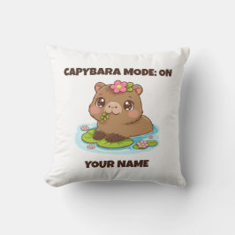 Cojín Decorativo Modo Capybara Kawaii Lindo Personalizado