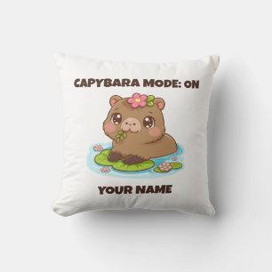 Cojín Decorativo Modo Capybara Kawaii Lindo Personalizado