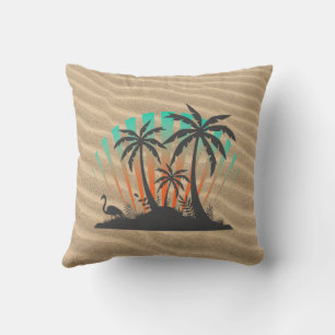 Cojín Decorativo Modo Playa Activado Onda de Arena Costera en Isla