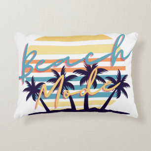 Cojín Decorativo Modo Playa Atardecer Retro Palmeras