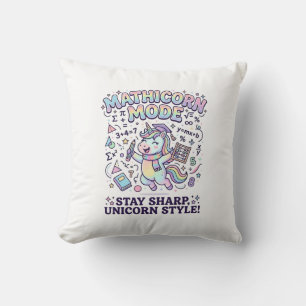 Cojín Decorativo Modo Unicorn Mathicorn Encantador Fondo Blanco D