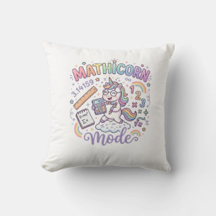 Cojín Decorativo Modo Unicornio Mathicorn Tipografía Adorable Diseñ