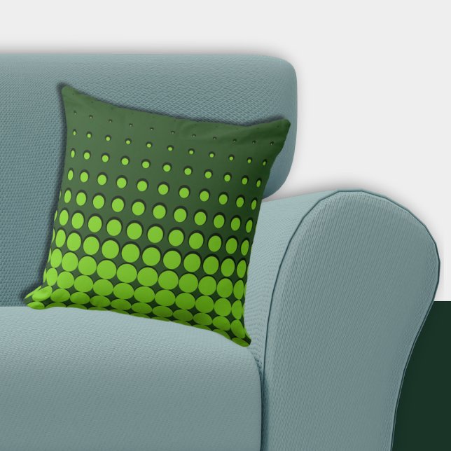 Cojín Decorativo Modos verdes modernos de ascenso (Modern Green Ascending Halftones Throw Pillow)