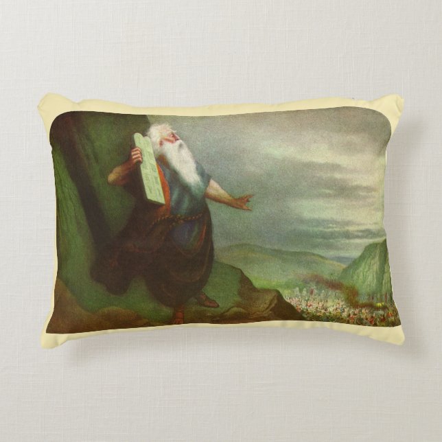 Cojín Decorativo Moisés y los Diez Mandamientos, Religión Antigüa (Anverso)