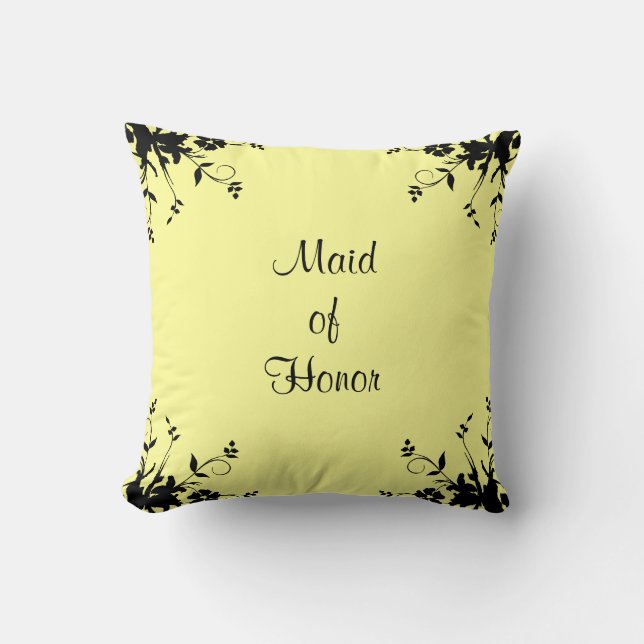 Cojín Decorativo Mojo amarillo personalizado de honor (Anverso)