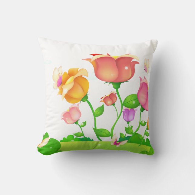 Cojín Decorativo MoJo estadounidense de personalizados y mariposas (Anverso)