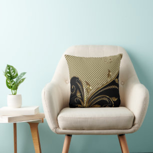 Cojín decorativo Mojo Flourish de Oro Negro