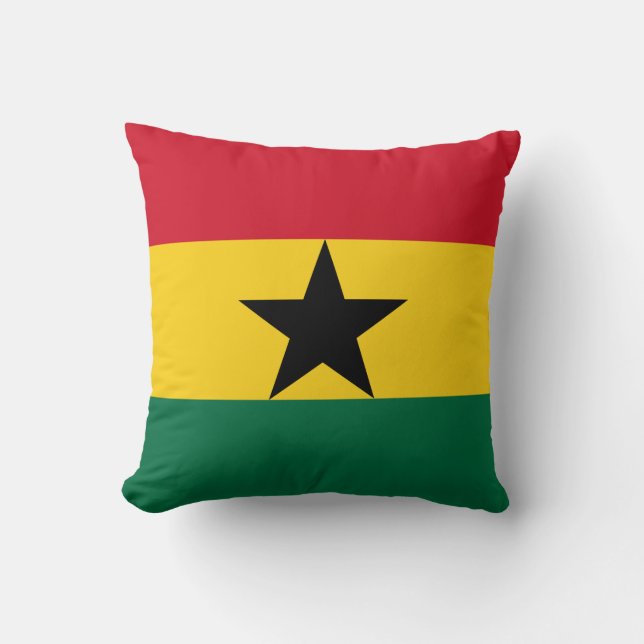 Cojín Decorativo MoJo Pillow con la bandera de Ghana (Anverso)