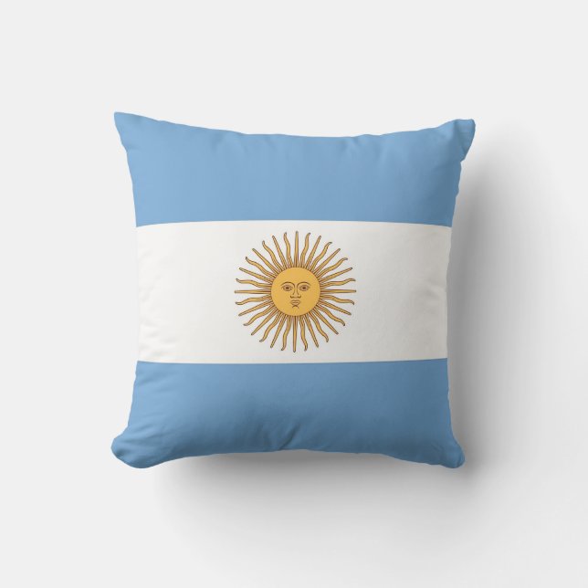 Cojín Decorativo MoJo Pillow, estadounidense con bandera argentina (Anverso)